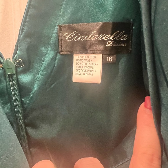 UME London Emerald Satin Wrap Dress - Picture 3 of 5